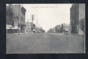 HURON SOUTH DAKOTA SD DOWNTOWN THIRD STREET SCENE VINTAGE POSTCARD 1908