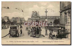 Paris - 1 - Rue des Tuileries Gardens - Old Postcard