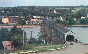 Hartland NB Canada Longest Covered Bridge in the World Chrome Postcard Unused