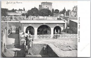 Saluti Da Roma Palatino Casa Livia Rome Italy Historical Antique Postcard