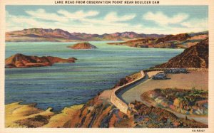 Lake Mead Reservoir From Observation Point Near Boulder Dam Nevada Postcard
