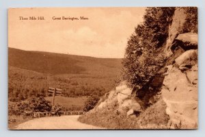 Road on Three Mile Hill Great Barrington MA UNP Albertype Postcard N13