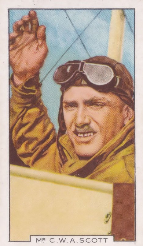 CWA Scott Australian Record Breaking Pilot Aviator 1930s Cigarette Card