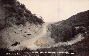 MONTEREY NUEVO LEON MEXICO~AUTO ON CARRETERA CHIPINQUE~1940s REAL PHOTO POSTCARD