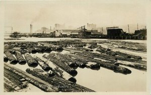 Postcard RPPC 1920s Washington Tacoma Lumber Sawmill Logging WA24-451