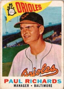 1960 Topps Baseball Card Paul Richards Manager Baltimore Orioles sk10588