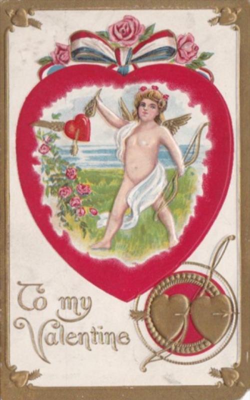 Valentine's Day Cupid With Red Heart