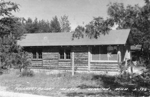 Lewiston Michigan Tullhart Resort Real Photo Vintage Postcard JF685184