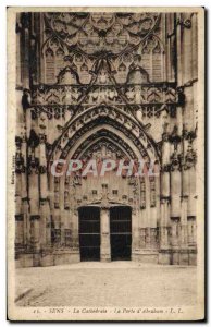 Old Postcard Sens La Cathedrale La Porte D & # 39Abrabam