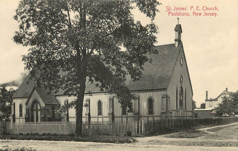 Vintage Postcard St. James P.E. Church Paulsboro NJ Gloucester County Episcopal