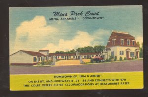 MENA ARKANSAS MENA PARK COURT VINTAGE LINEN ADVERTISING POSTCARD