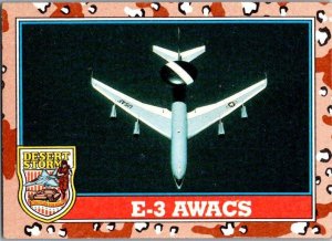 Military 1991 Topps Dessert Storm Card E-3 Awacs Sentry Jet sk21352