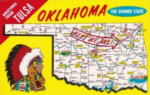 Greetings From Oklahoma With Map