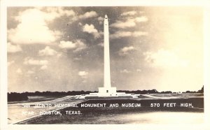 RPPC, Real Photo, San Jacinto, Memorial and Museum, Houston, TX Old Postcard