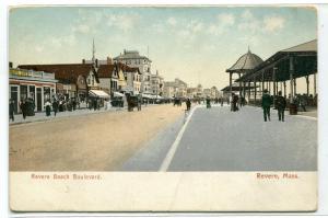 Revere Beach Boulevard Revere Massachusetts 1907c postcard