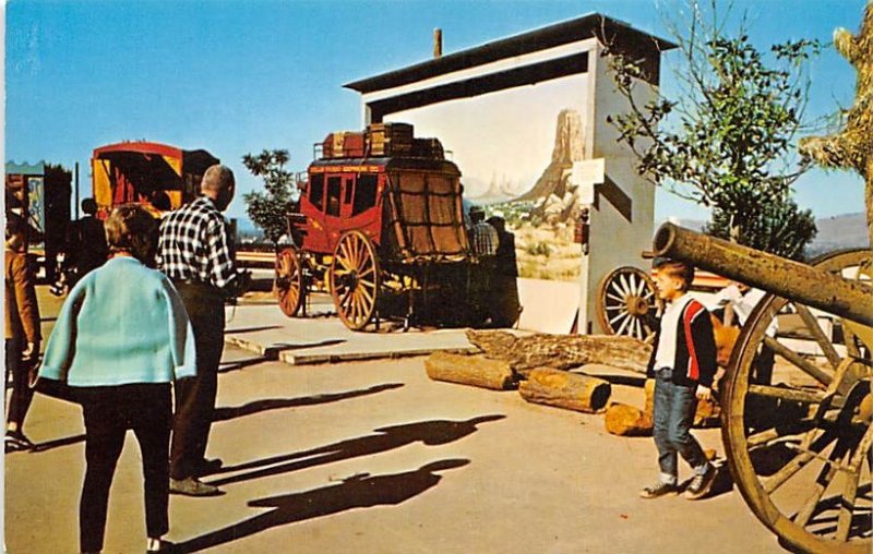 Visitors Take Picture of Stage Coach Ride Universal City Studios View Postcar...