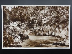 Perthshire SALMON LEAP ON THE RIVER GARRY c1929 RP Postcard by Valentine's