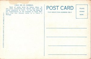 Postcard The De La Guerra House in Santa Barbara, California