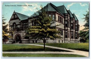 1913 Forbes Library Northampton Massachusetts MA Antique Posted Postcard