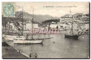 Menton - The Port and the Old Town - Old Postcard