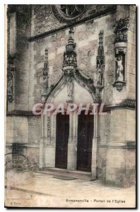 Old Postcard Ermenonville Potail Church