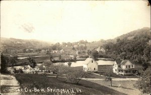 Springfield Vermont VT The OxBow River Homes Real Photo c1910 Postcard