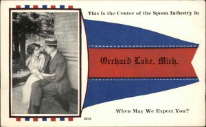 Orchard Lake MI Pennant Romance Auburn Post Card Advertising c1910 Postcard