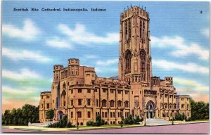 VINTAGE POSTCARD THE SCOTTISH RITE CATHEDRAL LOCATED AT INDIANAPOLIS INDIANA