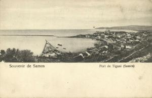 greece, SAMOS TIGANI Τηγάνι, Harbour Scene (1910s) Emmanuel Rigenou Postcard