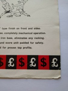 Sega Punching Bag Arcade FLYER Original Boxing Game Art Print Sheet 1960 Rare