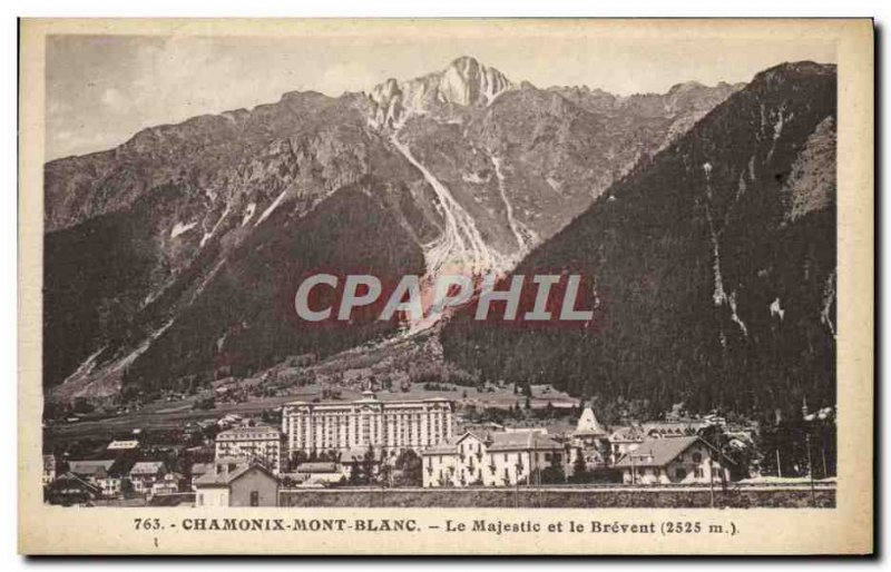 Old Postcard Chamonix Le Majestic and Brevent