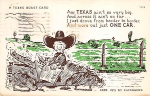 Artist CM Rogers Boast Cards - Comic, Texas TX  