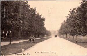 View of Upshur Row, Naval Academy, Annapolis MD c1908 Vintage Postcard L42