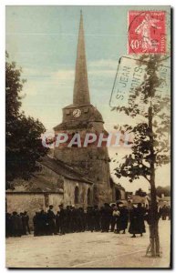 Postcard Old St Jean de Monts Church Folklore Caps