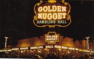 Nevada Las Vegas Golden Nugget Gambling Hall At Night