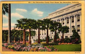 Postcard COURT HOUSE SCENE San Bernardino California CA AN8857