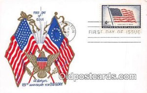 Old Glory non postcard backing Patriotic 1957 