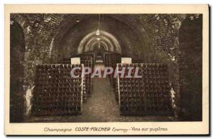 Old Postcard Folklore Harvest Vine Wine Champagne Wines of Epernay Coste Folc...