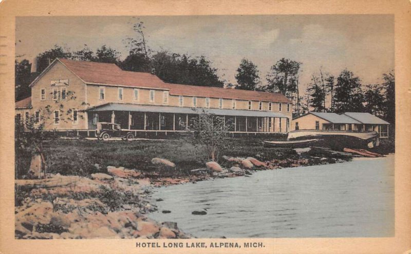 Alpena Michigan Hotel Long Lake Scenic View Vintage Postcard AA65415 