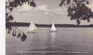 Maine Winthrop Saling On Lake Cobbosseecontee Maine State Y.M.C.A. Camp Artvue