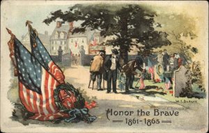 A/s WF Burger AMERICAN CIVIL WAR American Flags Antique Postcard