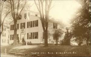 Kingston Rhode Island IR College Theta Chi Fraternity Real Photo Postcard c1915