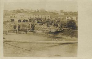 romania, BRAILA BRĂILA, The Quay, Bridge over Danube (1910s) RPPC Postcard