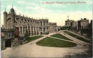 c1910 WINDSOR CASTLE ST GEORGE'S CHAPEL VALENTINES POSTCARD 42-400