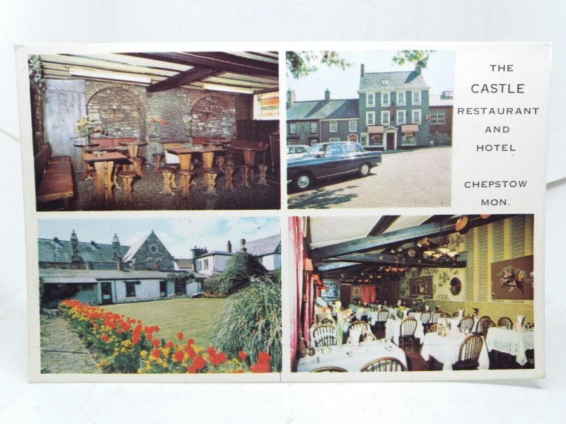 The Castle Restaurant & Hotel Chepstow Monmouth Wales Vintage Postcard 1972