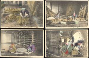 japan, SET of 10 Postcards, Native Japanese Silk Industry (1910s)