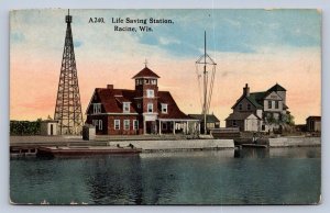 J95/ Racine Wisconsin Postcard c1910 U.S. Life Saving Station 245