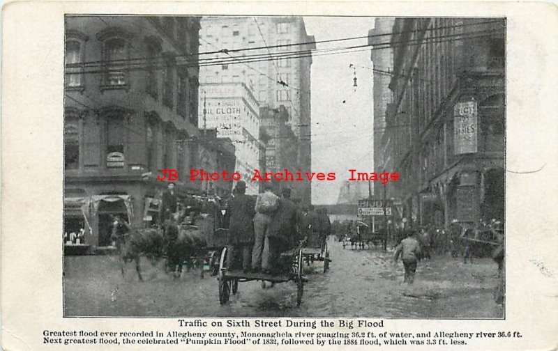 3 Postcards, Pittsburgh Pennsylvania, 1907 Flood Scenes