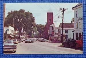 Vintage 1950's Shopping District Norway Southern Oxford County Maine ME Postcard