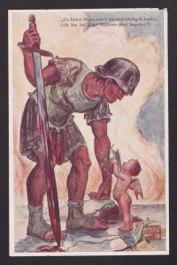 SWITZERLAND, Vintage postcard, You bad Mars put your bleeding sword in pocket